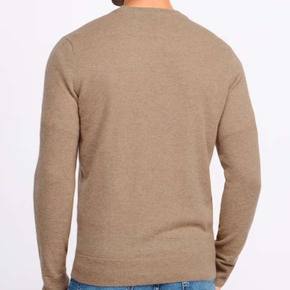 Artefact 100% Cashmere Men's XXL V-Neck Sweater in tan oatmeal - Picture 2 of 8